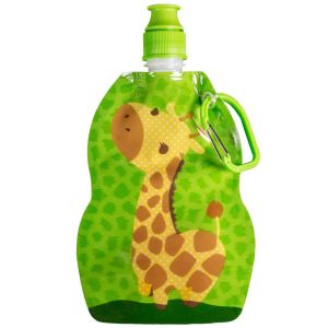 Детска сгъваема бутилка за вода - жираф - 380 мл.