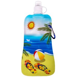 Детска сгъваема бутилка за вода - море - 450 мл.