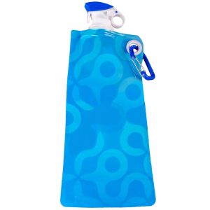 Детска сгъваема бутилка за вода - синя - 450 мл.