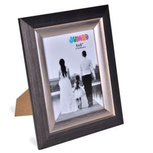 Рамка за снимка - дървена - графит - със стойка - 15 x 20 см.