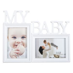 Рамка за 2 снимки - бяла - My Baby - със стойка - 15 x 10 см.