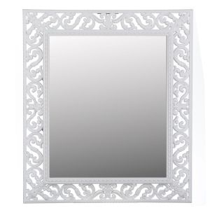 Стенно огледало - правоъгълно - бяло - 35.5 х 40.5 см.