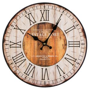Стенен часовник - дървен - Vintage - 34 см.