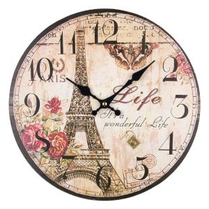 Стенен часовник - дървен - Paris - 34 см.