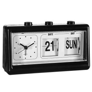 Часовник - будилник - черен - 19 х 10 х 5 см. + календар