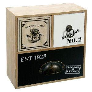 Кутия за ключове - дървена - 3 чекмеджета - 23 х 24 см.