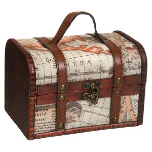 Декоративна кутия за съхранение - дървена - куфарче - 18 х 12 х 12 см.