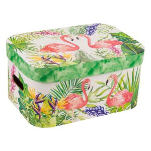 Подаръчна кутия - картонена - фламинго - 34 х 24 х 17 см.