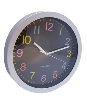 Стенен часовник - кръгъл - цветни цифри - 30 см.