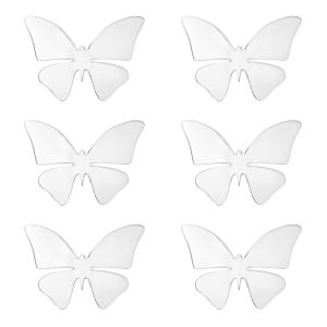 3D стикери за стена - пеперуди - огледални - 6 бр.