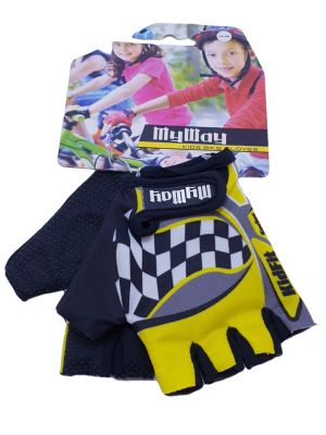 Детски ръкавици за колоездене - черно и жълто