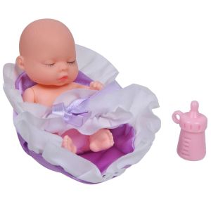 Кукла бебе - с лилава завивка и прозрачна топка