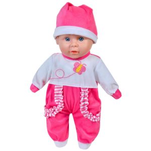 Кукла бебе - бяло и розово - 35 см.