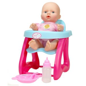 Кукла бебе - със столче за хранене + аксесоари
