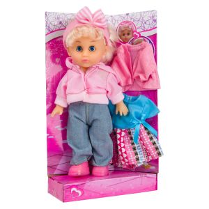 Кукла момиченце - с дрехи и аксесоари - 26 см.