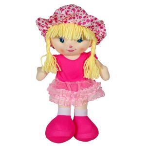 Текстилна кукла - момиче - цикламена - 32 см.