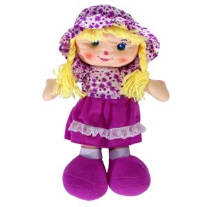 Текстилна кукла - момиче - лилава - 29 см.