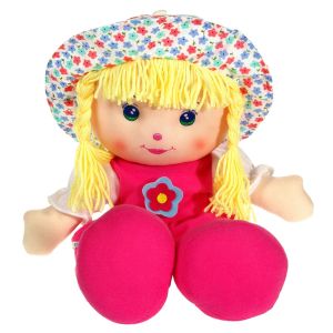 Текстилна кукла - момиче - цикламена - 45 см.