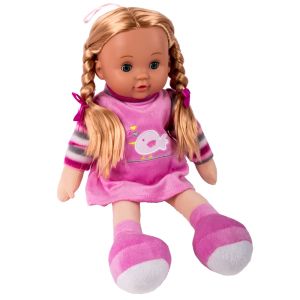 Текстилна кукла - момиче - цикламена - 40 см.