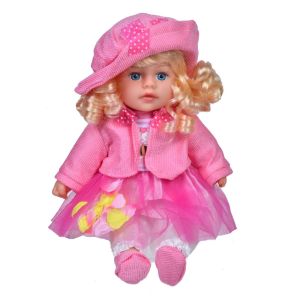 Кукла момиченце - ретро - цикламена - 35 см.