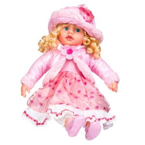 Кукла момиченце - розова - ретро - 35 см.