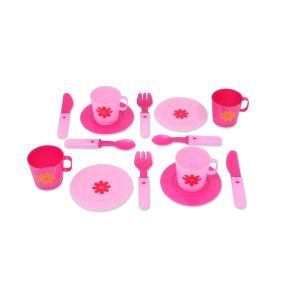 Детски кухненски комплект - розов - 14 части