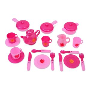 Детски кухненски комплект - розов - 23 части