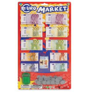 Детски комплект - банкноти и монети - евро + калкулатор
