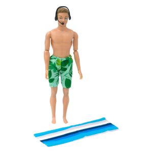 Кукла - манекен - мъж - бански и плажна кърпа - 31 см.