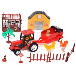 Трактор - с ремарке, ферма и животни