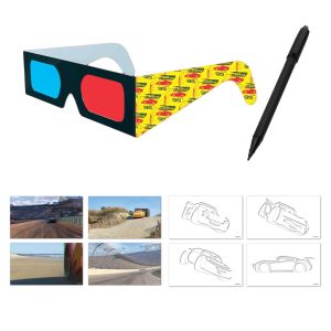 Комплект за рисуване - 3D очила - CARS 