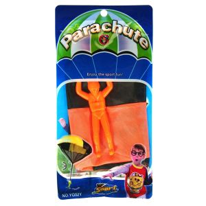 Фигурка - парашутист с парашут - оранжева