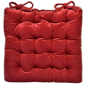 Декоративна възглавница за стол - червена - шепра - 38 х 38 см.