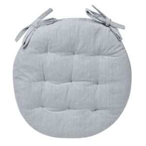 Декоративна възглавница за стол - кръгла - сива - 40 см.