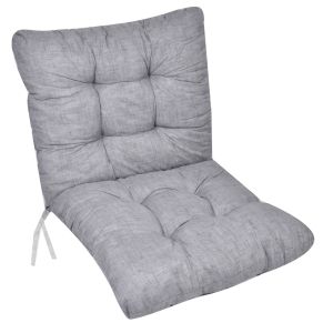 Възглавница за стол - с облегалка - сива - 50 х 100 см.