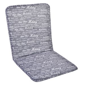 Възглавница за стол - с облегалка - графит - надписи - 43 х 93 см.