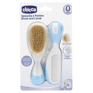 Бебешки гребен и четка за коса - светло сини - CHICCO
