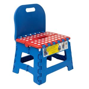 Сгъваемо столче - помощно стъпало - синьо-червено