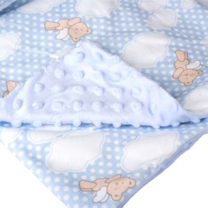 Шалте за бебешко легло - синьо - две лица - 100 х 70 см.