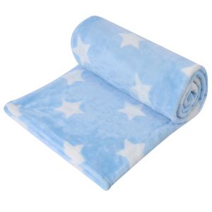 Покривка за бебешко легло - синя - звезди - 100 х 140 см.