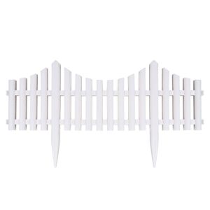 Градинска ограда - бяла - пластмасова - 60 х 32 см. - 4 части
