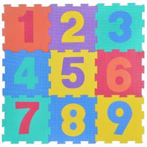Постелка - пъзел - числа - многоцветна - 9 части