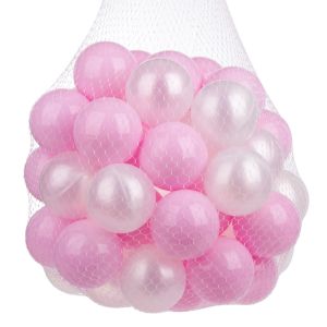 Пластмасови топчета - розови и перлени - 7 см. - 50 бр.