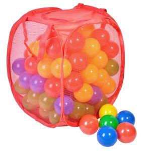 Разноцветни топчета - пластмасови - 7 см. - 100 бр. + чанта