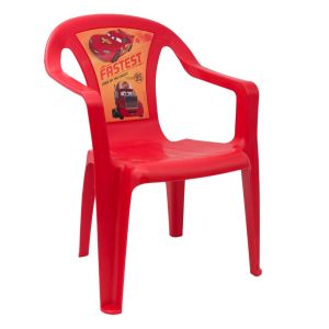 Детско пластмасово столче - CARS - червено