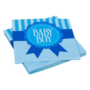 Парти салфетки - сини - Baby Boy - 33 х 33 см. - 20 бр.