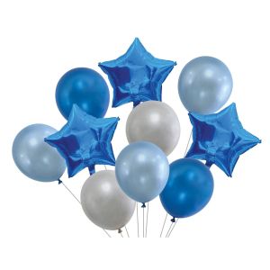 Парти балони - звезди, кръгли - сини - 10 бр.