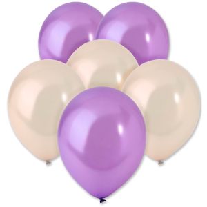 Парти балони - лилави и бежови - 30 см. - 20 бр.