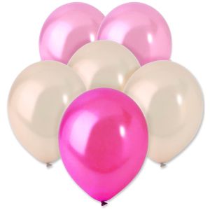 Парти балони - розови и екрю - 30 см. - 20 бр.