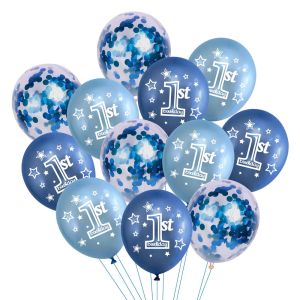 Парти балони - 1st Birthday - сини - 30 см. - 12 бр.